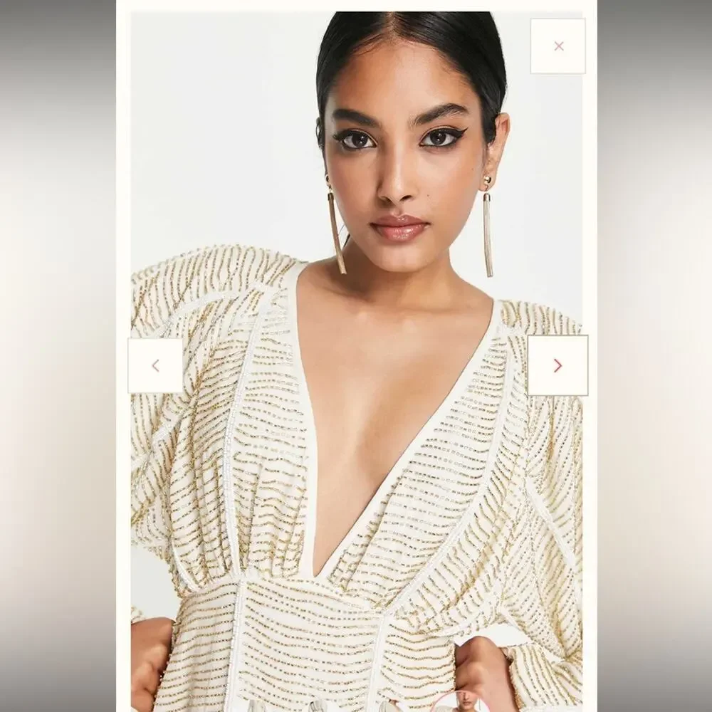 ASOS Design Embellished Smock Mini Dress - Picture 3 of 16